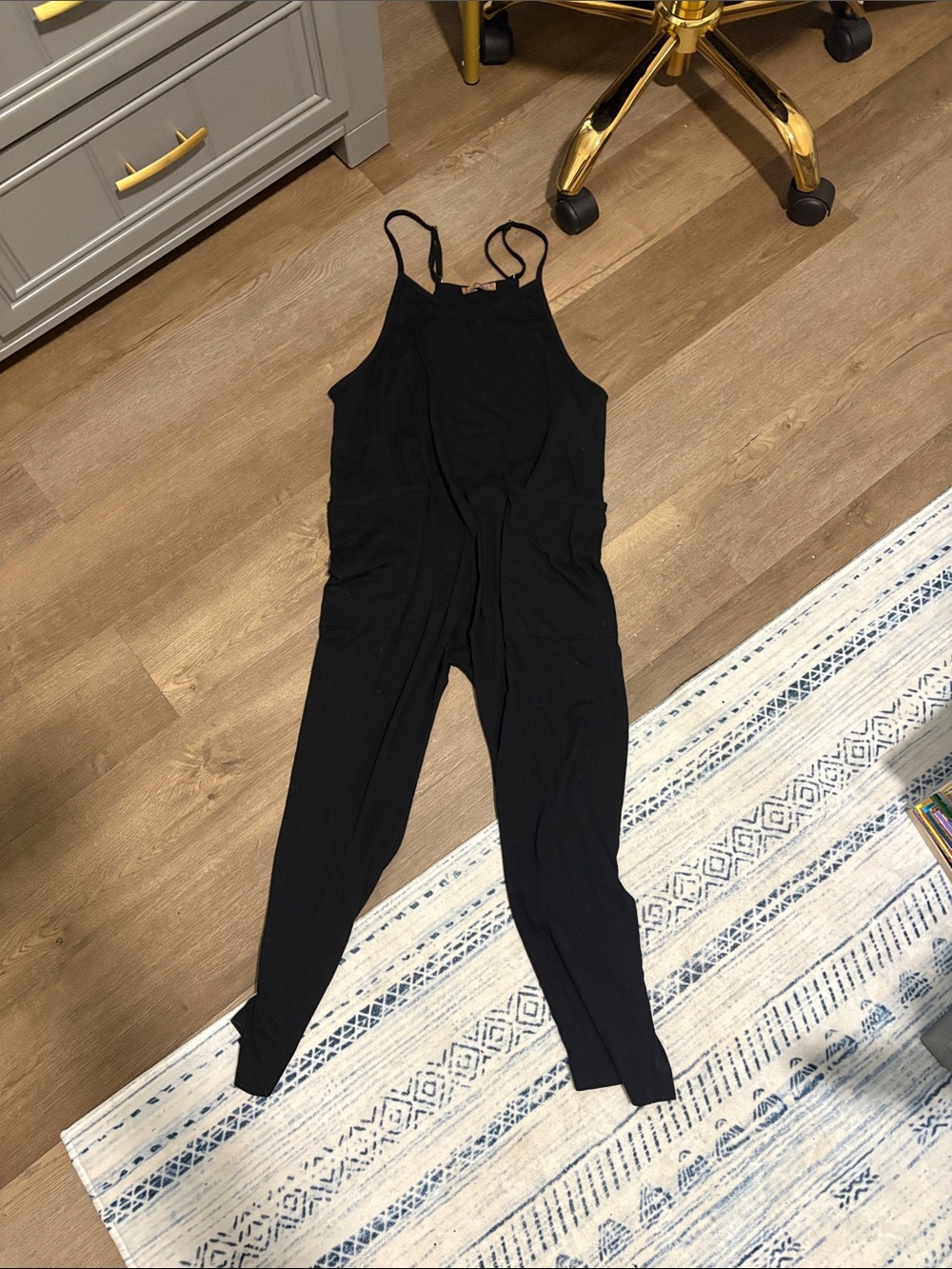 Women's Black Sleeveless Jumpsuit with Spaghetti Straps